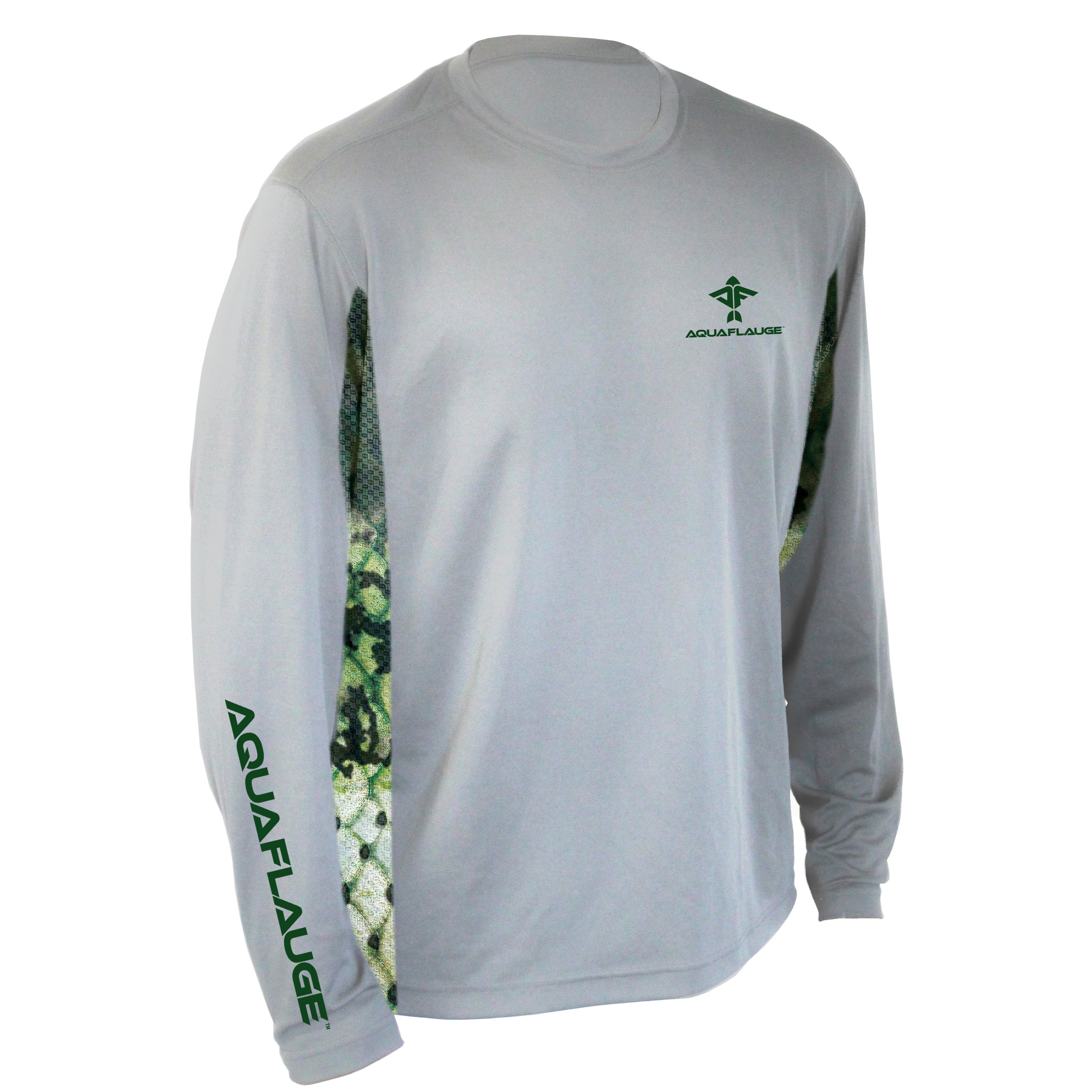 Largemouth Bass Long Sleeve Performance Mesh Grey Shirt - Men's