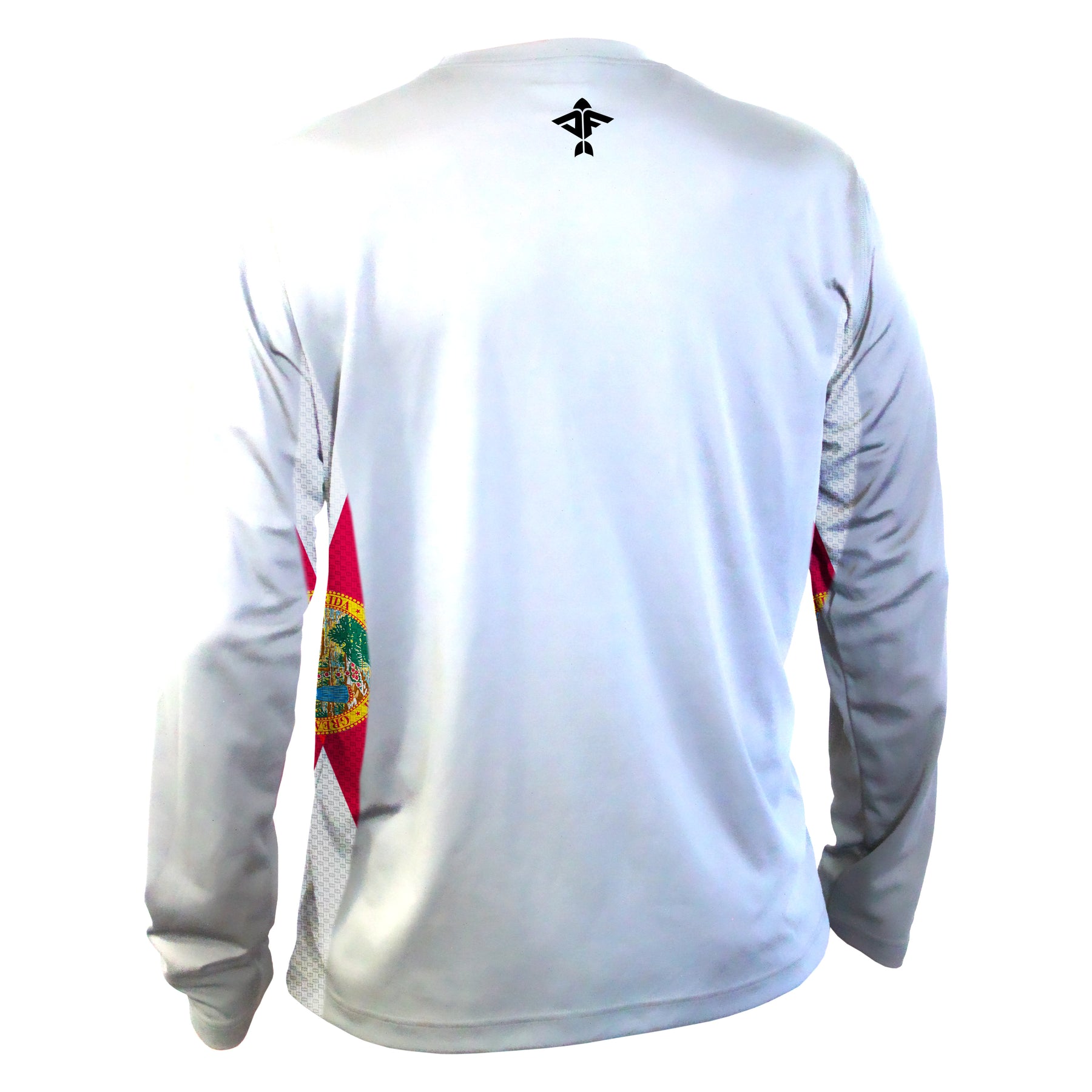 White Florida Flag Long Sleeve Performance Mesh Shirt - Men's