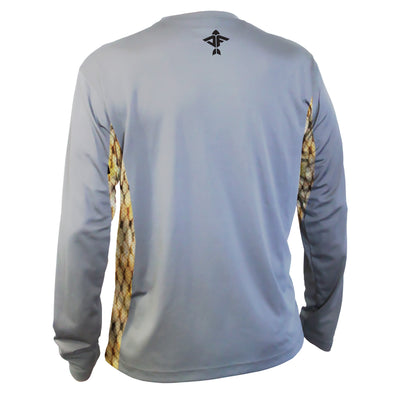 Redfish Long Sleeve Performance Mesh Grey Shirt - Men's
