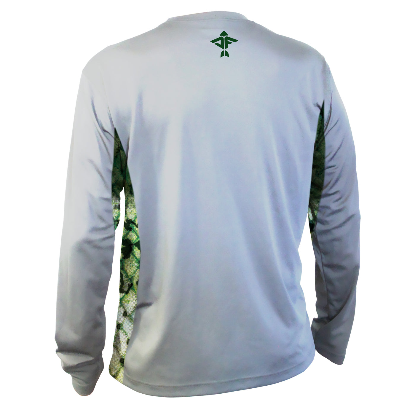 Largemouth Bass Long Sleeve Performance Mesh Grey Shirt - Men's