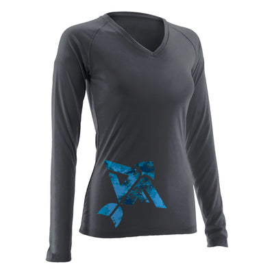 Charcoal Long Sleeve V-Neck - Women's