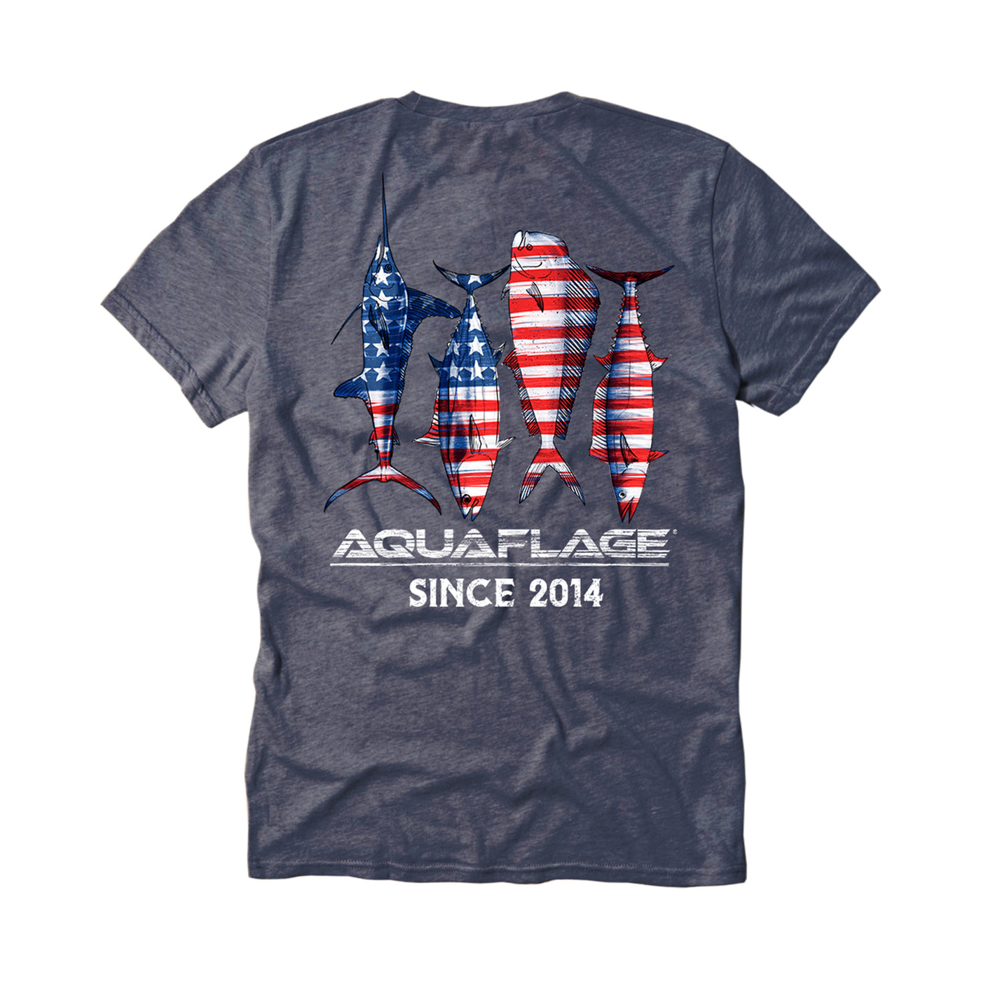 Fish Flag Short Sleeve Navy T-Shirt - Men's