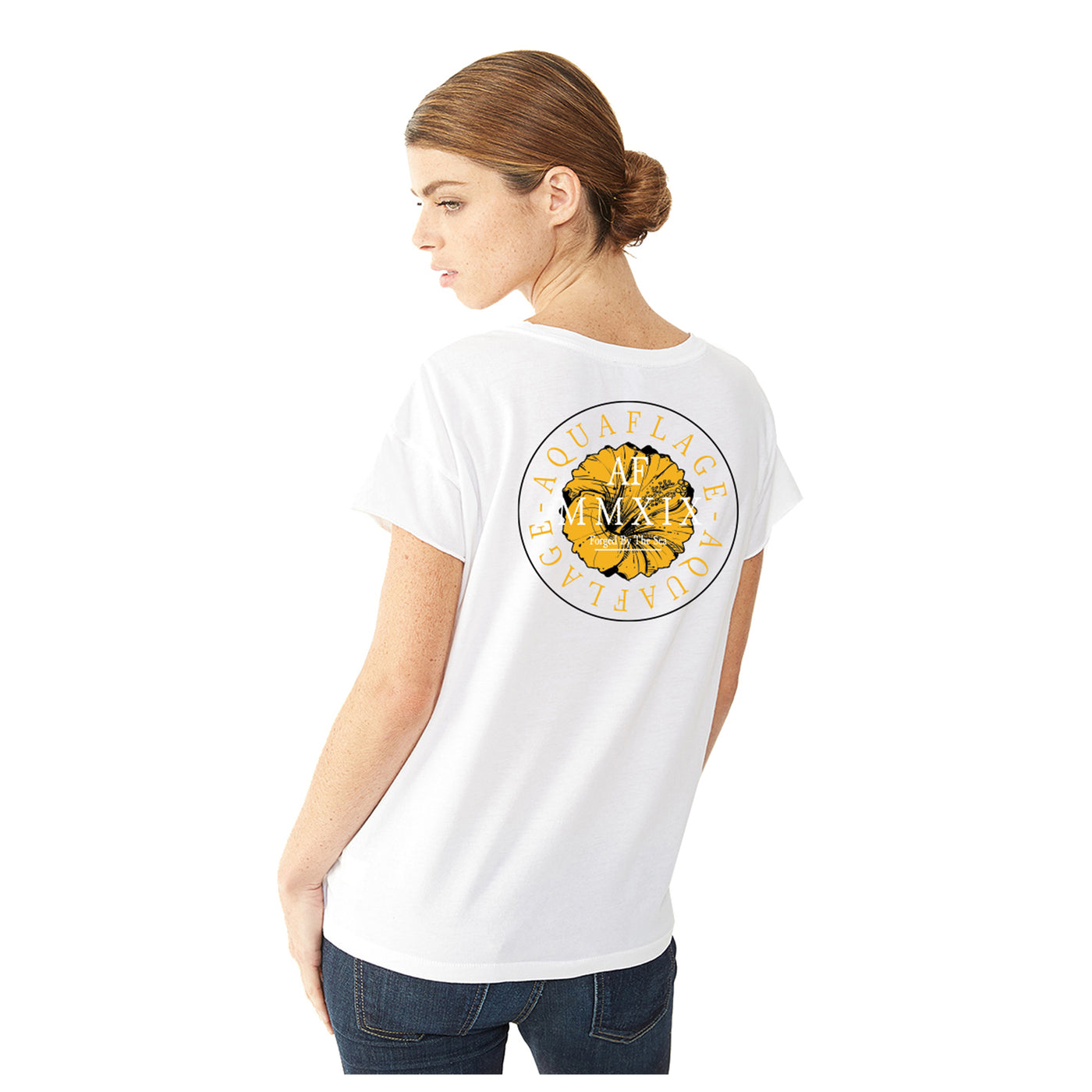 Hibiscus White Short Sleeve T-Shirt - Women's