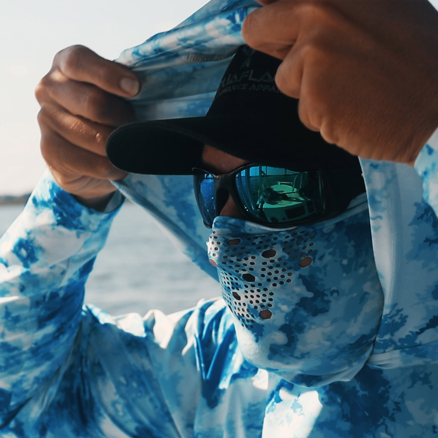 Rubicon Shield Seagrass/Grey Performance Hoodie With Mask - Men's