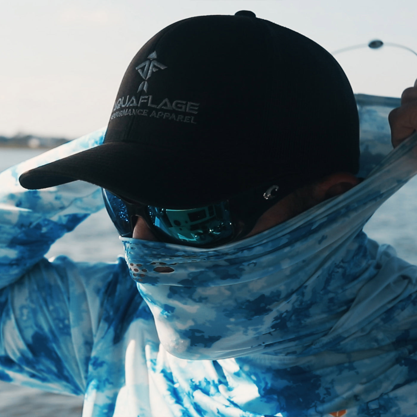 Rubicon Shield Seagrass/Grey Performance Hoodie With Mask - Men's