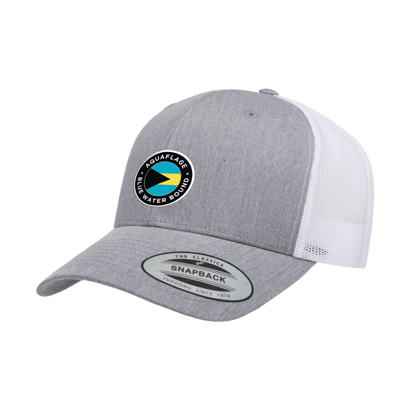 Blue Water Bound Grey and White Trucker Hat