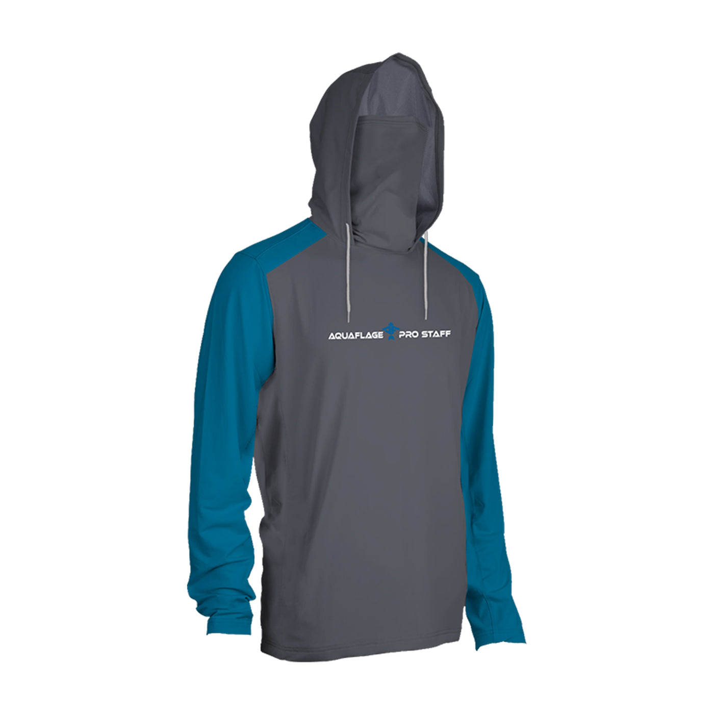 Rubicon Shield Pro Staff Team Grey/Blue Performance Hoodie With Mask - Men's
