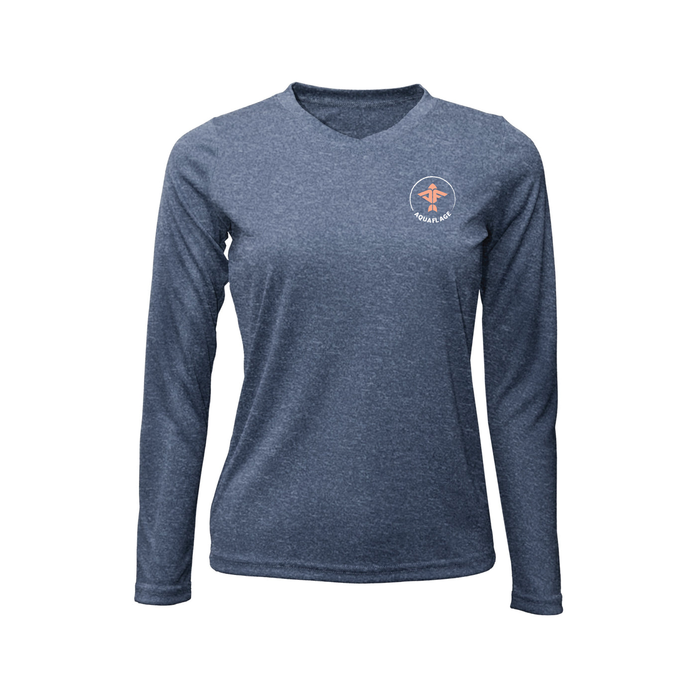 Women's Heather Navy Performance Long Sleeve