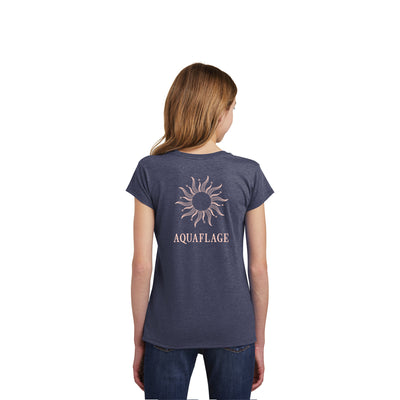 Youth Heather Navy Sunshine Girl T-Shirt
