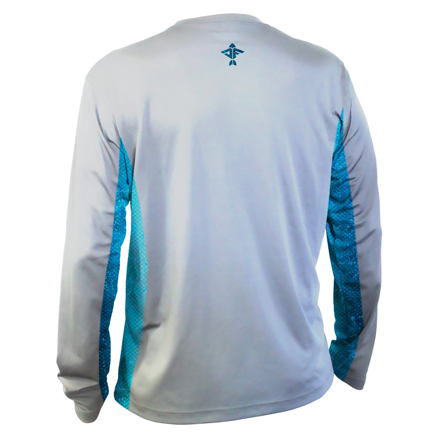 Pearl Grey Long Sleeve Performance Shirt with Blue Dorado Mesh - Men's