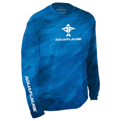 Storm Series Blue Men's Long Sleeve Performance Shirt - aquaflauge