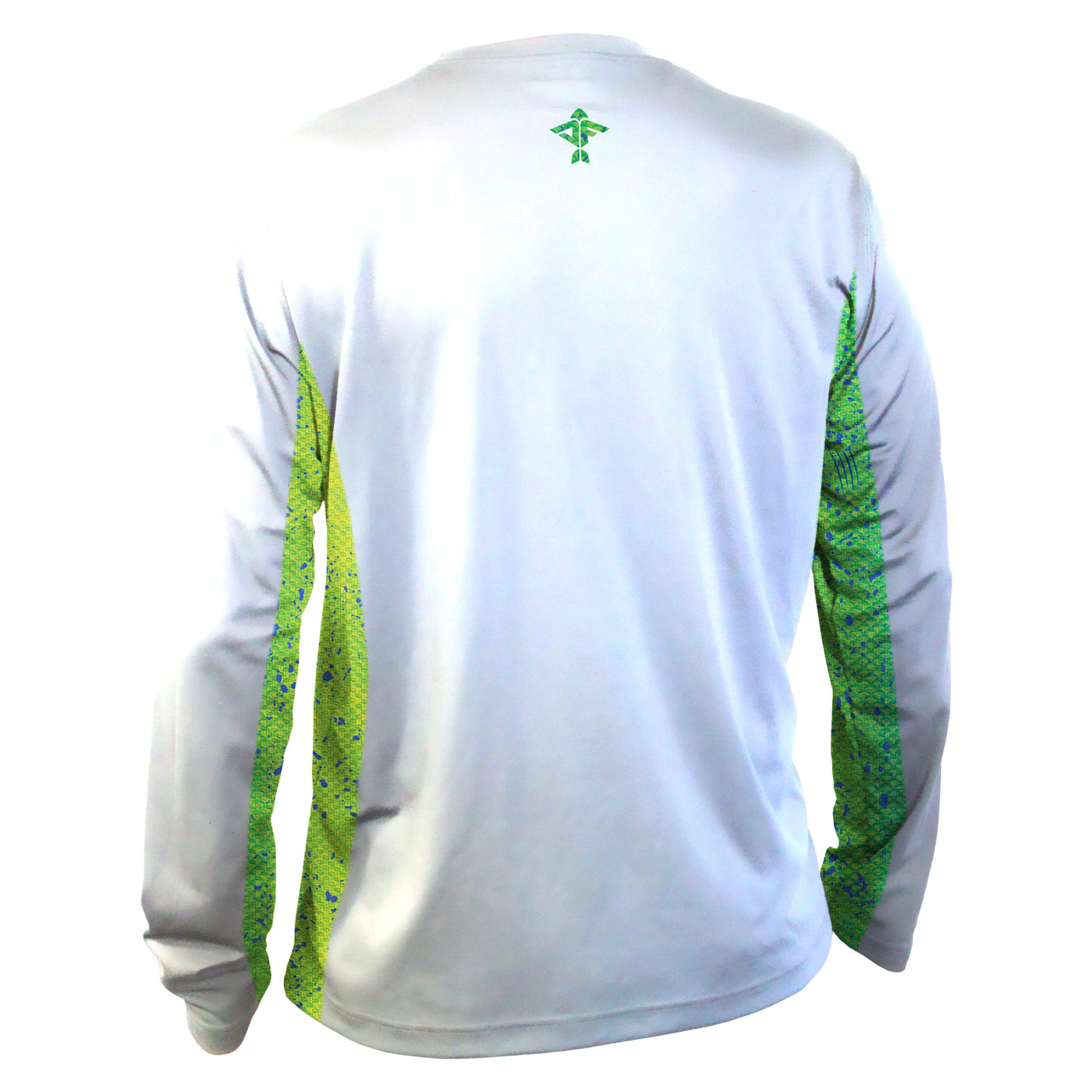 Pearl Grey Long Sleeve Performance Shirt with Blue Dorado Mesh