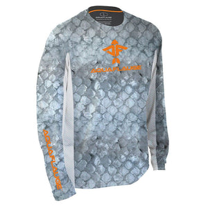 Grey Snapper Men's Long Sleeve Performance Mesh Shirt - aquaflauge