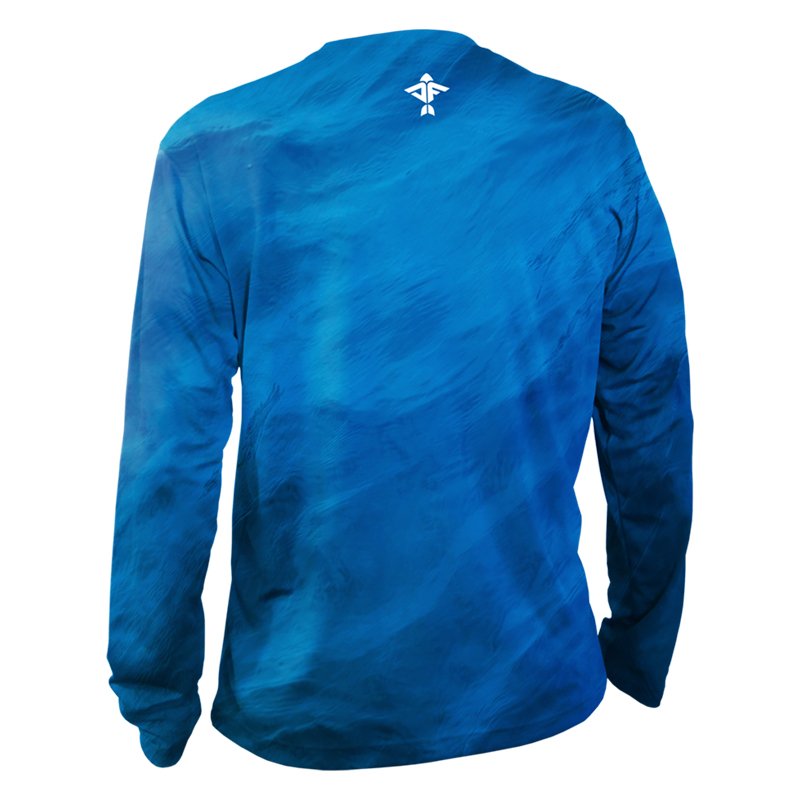 Storm Series Blue Men's Long Sleeve Performance Shirt - aquaflauge